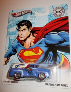 Hot Wheels SUPERMAN '56 Ford F-100 Panel Truck DC Comics 2012 Real Riders car - Picture 1 of 2