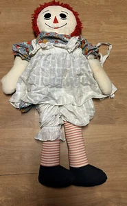 Raggedy Ann Doll Apple Basket Dress Large 35" Cloth Handmade Vintage - Picture 1 of 9