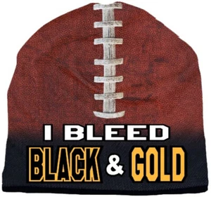 Berretto berretto calza invernale calcio colori squadra I Bleed NERO e ORO - Foto 1 di 1