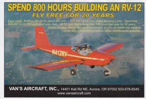 TWO 2008 Van's Aircraft & RV-12 ads 7/5/2023g - Picture 1 of 2