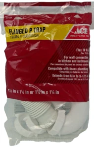 Ace Slip To Slip PVC Flanged P-Trap 1-1/2" Dia. x 1-1/2" Dia. 4071254 - Picture 1 of 2