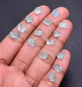 18 pcs Natural Genuine Apatite-6-10mm Raw Sky Blue Healing Crystal Gemstone - Picture 1 of 8