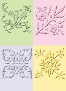 Cricut Cuttlebug 4 Small Embossing Folders 2 in X 2.75 in FANCY CORNERS New - Picture 1 of 1