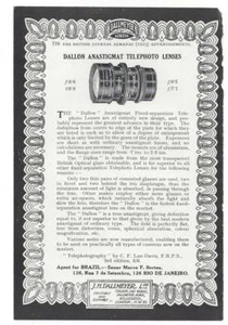 A 1925 Photgraphic/Camera Advertisment - Dallon Anastigmat Lenses and other. - Picture 1 of 1