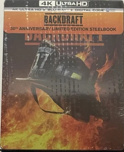 Backdraft 30th Anniversary Steelbook (4K UHD/Blu-ray/Digital) NEW Sealed - Picture 1 of 2