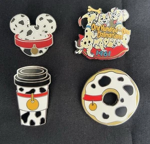Disney 101 Dalmatiner 4 Pin Lot Kaffee Donut Mickey 1961 Millennium Countdown - Bild 1 von 7
