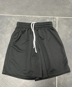 Pro Time Sports unisex Black Athletic Shorts Elastic drawstring Waistband YL - Picture 1 of 5
