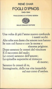 RENE' CHAR - Fogli d'Ipnos 1943-1944 - (Einaudi / Collezione di poesia, 1968) - Foto 1 di 2