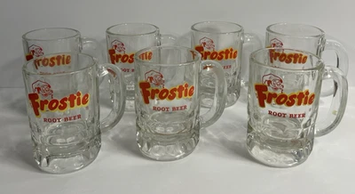 7 винтажных 5-дюймовых высоких кружек из тяжелого стекла с морозным корнем для пива - Изображение 1 из 4