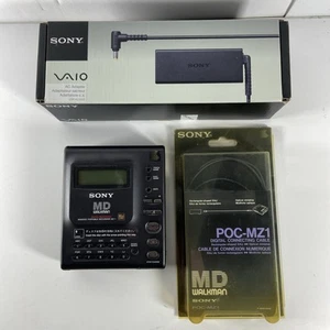 Sony MD Walkman MZ-1 Portable MiniDisc w/ POC-MZ-1 Optical Cable Tested Working - Picture 1 of 18