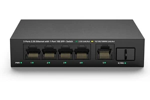 2.5GB/10GB Unmanaged Switch - 5x2.5gig and 1x10gig SFP - 45Gig Bandwidth - Picture 1 of 5
