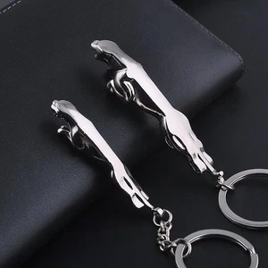 Jaguar Keychain Stainless Steel Design for Luxury Car Keyrings Key Chain Rings - Bild 1 von 25