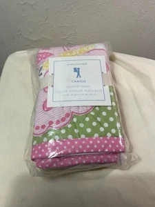 Pottery Barn Kids Camille Butterfly Standard Quilted Sham Pink Yellow Green Dot - Picture 1 of 9