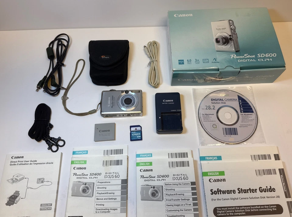 Canon PowerShot SD600 With Case and Original Box BUNDLE (Tested) - READ Foto 1 de 4