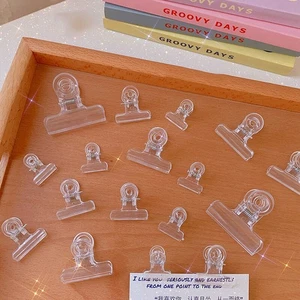 5/3/2/1pc Clear Office Stationery Document Paper File Ticket Binder Clips Clamp✔ - Picture 1 of 11