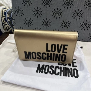 Love Moschino Women Gold Metallic Shoulder Bag NWT - Picture 1 of 7