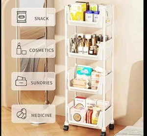 Langlebiges freistehendes 5-stufiges Aufbewahrungsregal aus Kunststoff geeignet Badezimmer, Schlafzimmer usw. - Bild 1 von 8