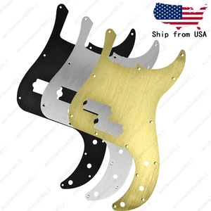 PB P Bass Guitar Pickguard 13 Hole Brushed Aluminium For 4-String Precision Bass - Picture 1 of 6