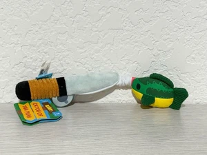 Bark Box Catch Of The Play Fish With Pole Big Shake Lake Plush Sz S Dog Toy NWT - Picture 1 of 3