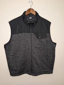 Lands’ End Men Fleece Vest XL 46-48 Gray Black Full Zip Pockets Better Sweater - Picture 1 of 11