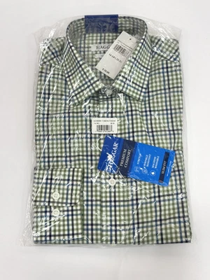 Camisa de vestir Haggar Premium cómoda calce ajustado para hombre salvia guinga 14-14,5 32-33 nueva con etiquetas Foto 1 de 4