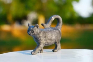 2.8''Natural Black Jade Cat Crystal figurine carving decor Crystal heal gift 1pc - Picture 1 of 12