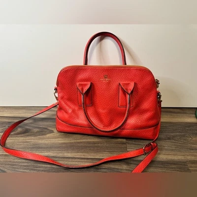 Bolso Bandolera Kate Spade Southport Avenue Rojo Cuero Guijarro Dorado Foto 1 de 4