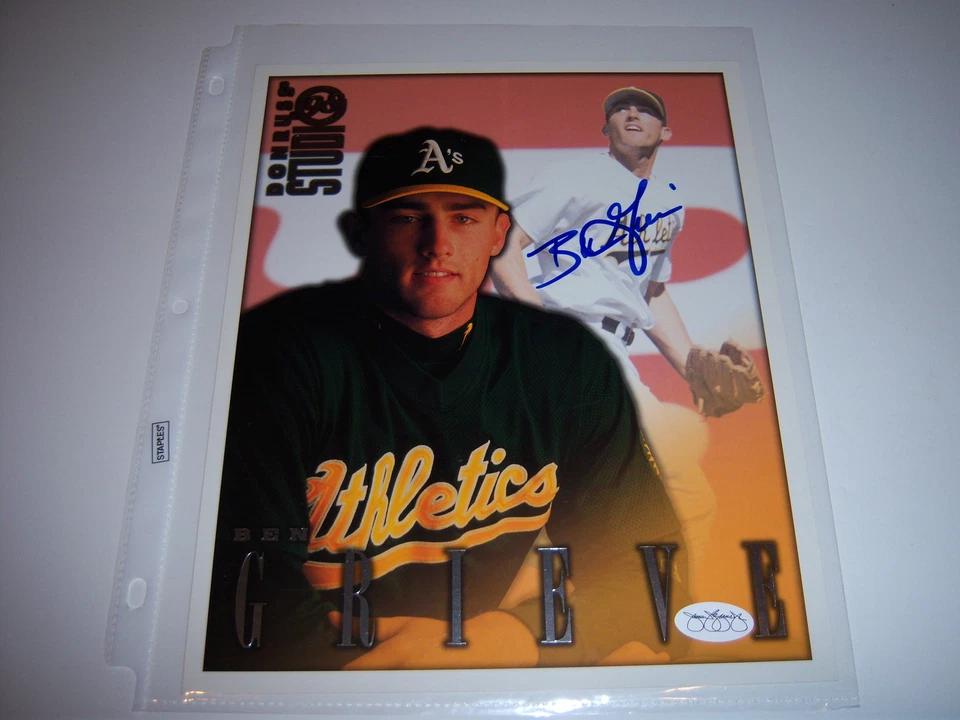 BEN GRIEVE OAKLAND ATHLETICS JSA/COA SIGNED 8X10 GLOSSY PHOTO - Image 1 of 1