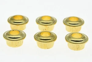 NEW 6 BUSHINGS métal 10mm pour mécaniques - gold - pour guitares - Foto 1 di 6