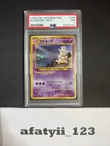 PSA 7 NM 1999 Pokémon Neo Slow King Holo Swirl INVEST 📈📈 - Picture 1 of 2