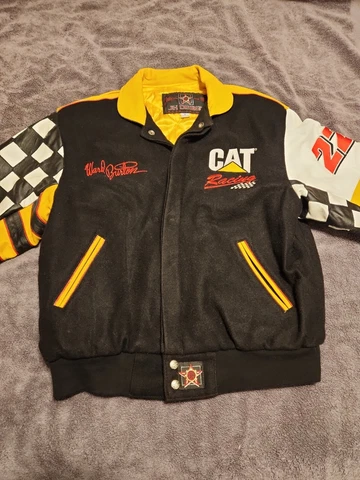 Ward Burton Caterpillar Leather/Wool Jacket -size Small Cover