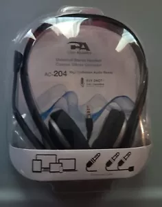 Cyber Acoustics AC-204 Universal Stereo Headset w/ Noise Cancelling Mic DNCT4 - Picture 1 of 5