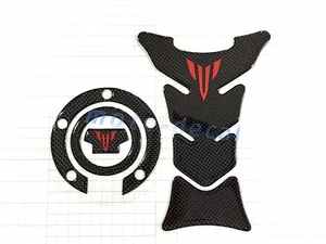 Real Carbon Fiber For MT-07 FZ07 MT-09 FZ09 FJ09 Gas Cover Decal Fuel Tank Pad - Picture 1 of 14