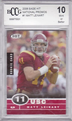 2006 Sage Hit Matt Leinart #1 National Promos BCCG 10 #1/5 - Image 1 of 2