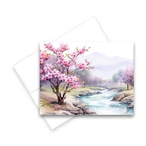 12 All Occasion Notecard Blank with Envelopes Greeting Cards - Spring River - Picture 1 of 2