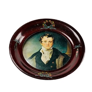 Victorian Miniature Portrait Frame Wooden Painted Bows w15cm Circa 1900 - Picture 1 of 7