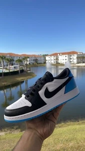 Nike Air Jordan 1 Low OG UNC Powder Blue White Black GS 7Y - Bild 1 von 9