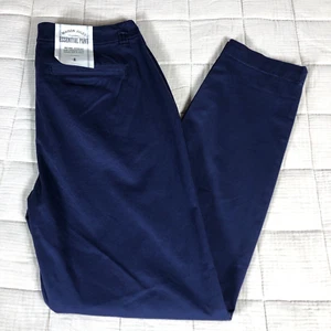 Maison Jules Essential Pants Womens 4 Blue Indigo Mid Rise Trousers Work Office - Picture 1 of 9