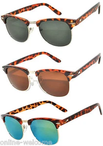 Set of 3 Classic Half Frame Semi Rimless Horn Rim Sunglasses Rimmed 3 Leopard - Picture 1 of 6
