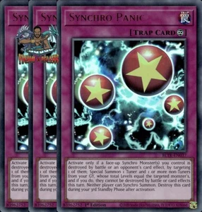 Yugioh! 3x Synchro Panic BLTR-EN037 ultra raro primera edición casi nuevo - Imagen 1 de 1