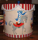 Vintage Cheese Box, Hand Painted Folk Art Heidi England Carousel Design