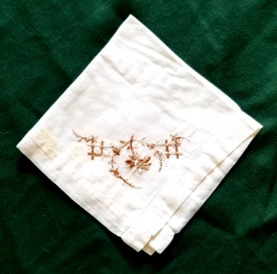 Antiguo pañuelo de boda a punta de aguja muestra pañuelo flor corona de colección 11" Foto 1 de 4