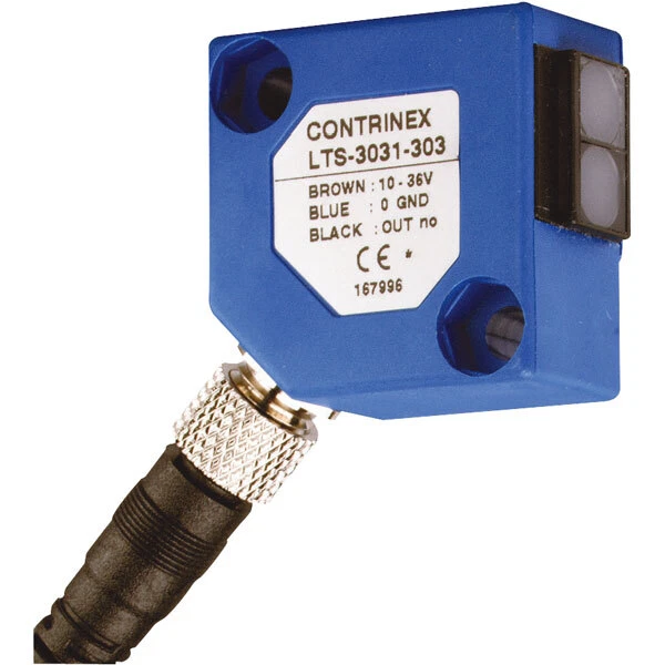 Contrinex 620 100 407 PNP Square Photoelectic Proximity Sensor with Connector - Image 1 of 1