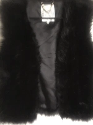 Chaleco de diseñador BB Dakota 100 % piel sintética L grande negro elegante alta costura estilo antro Foto 1 de 3