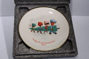 Plato de coleccionista Gorham Moppets vintage feliz árbol de Navidad 1975 Fran Mar - Imagen 1 de 10