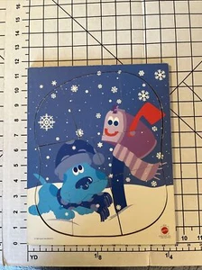 Vintage 1999 Blue’s Clues Blue With Mailbox In Snow Wooden Puzzle Mattel  G-89 - Picture 1 of 7