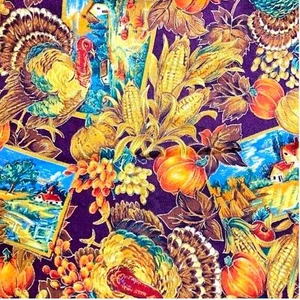 Fall Decor Fabric Pumpkins and more with gold accents 100% cotton 1.75 yd to sew - Picture 1 of 3