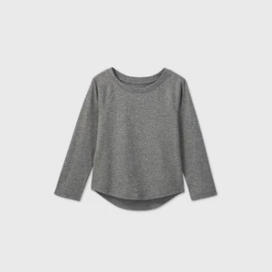 Toddler Girls' Sparkle Long Sleeve T-Shirt - Cat & Jack Gray 18M - Picture 1 of 1