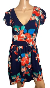 Three Pink Hearts Trixxi Juniors Large Floral Varsity Dress Blue - Picture 1 of 3