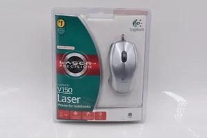 Logitech V150 USB 3 Button Standard Wired Laser Mouse Silver Brand New Sealed - Picture 1 of 5
